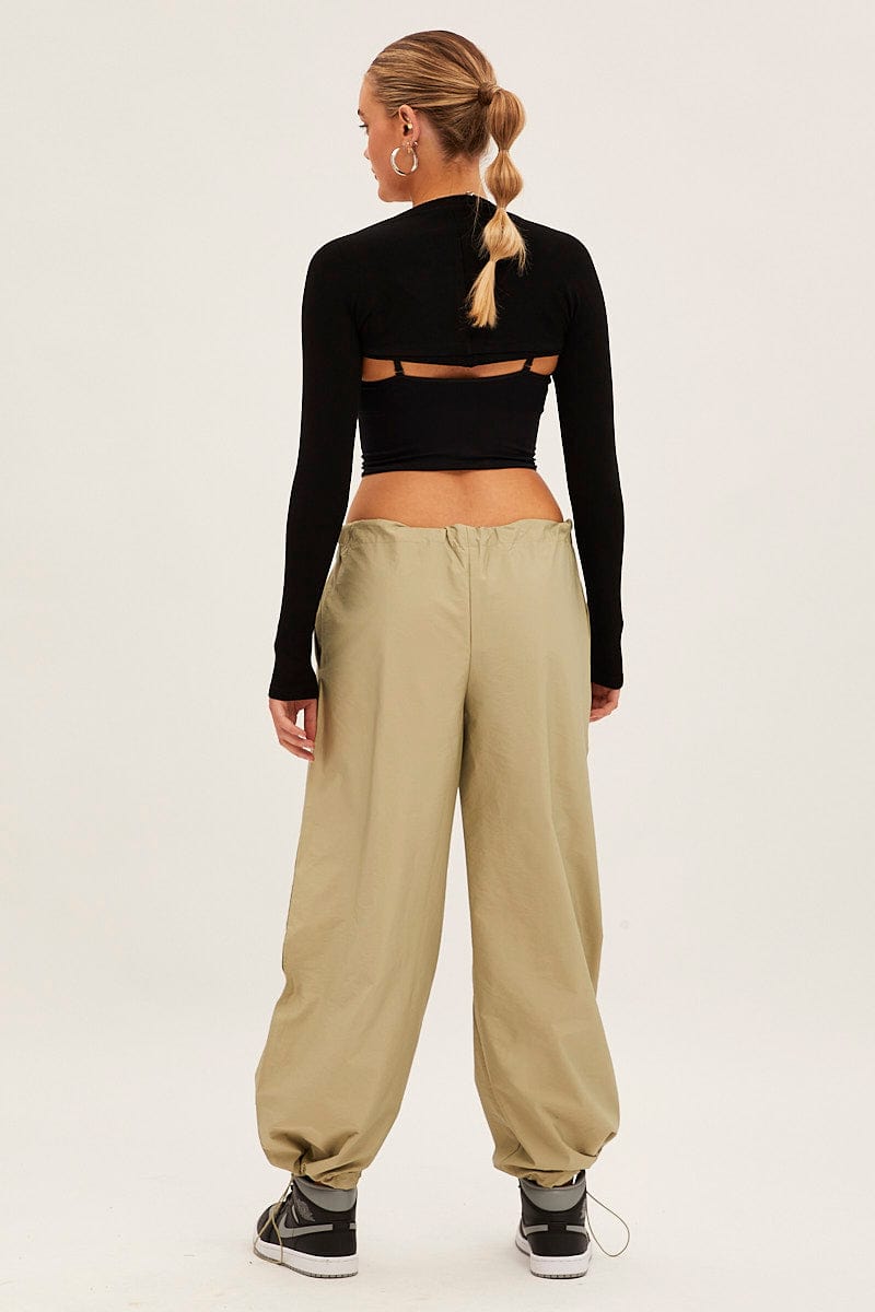 Green Cargo Parachute Pants for Ally Fashion