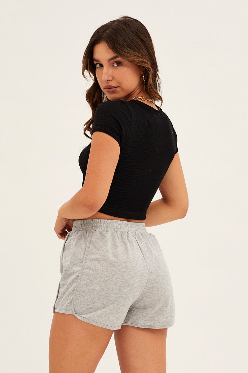 Grey San Francisco Graphic Track Shorts for Ally Fashion