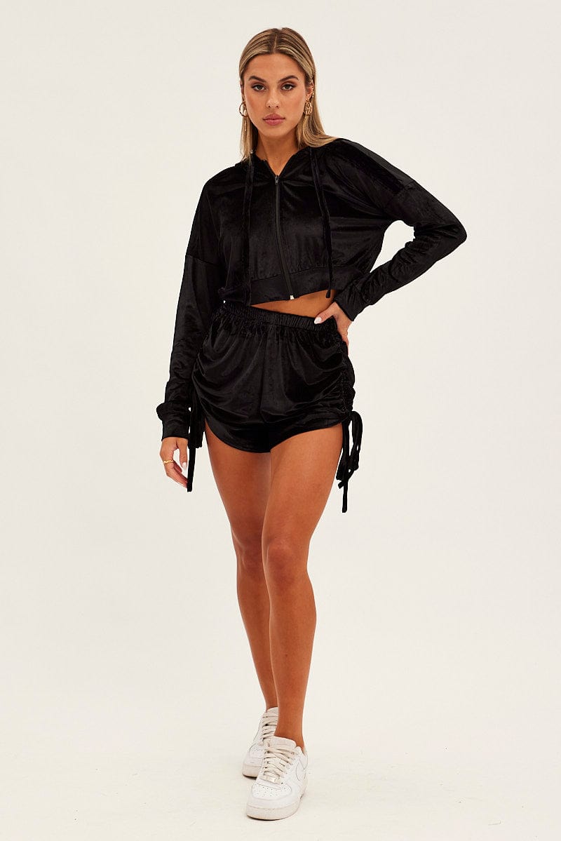 Black Velvet Shorts for Ally Fashion