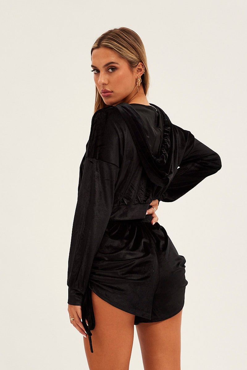 Black Velvet Shorts for Ally Fashion