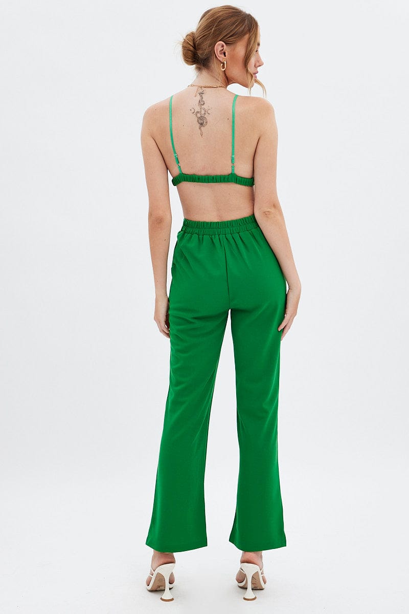 Green High Waist Pants for Ally Fashion