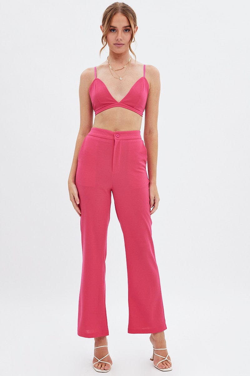 Pink High Waist Pants for Ally Fashion