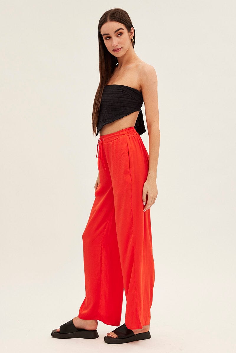 Orange Full Length Fluid Pant for Ally Fashion