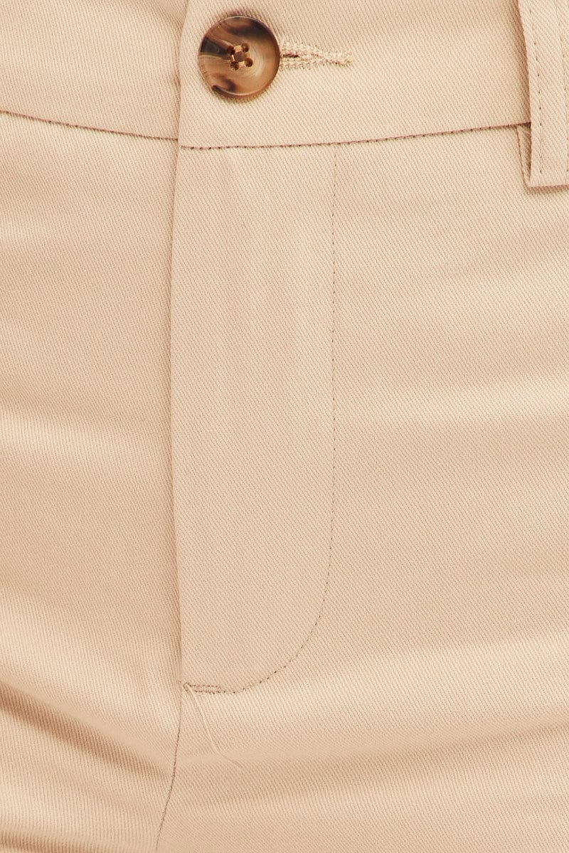 Beige Cargo Shorts High Rise for Ally Fashion