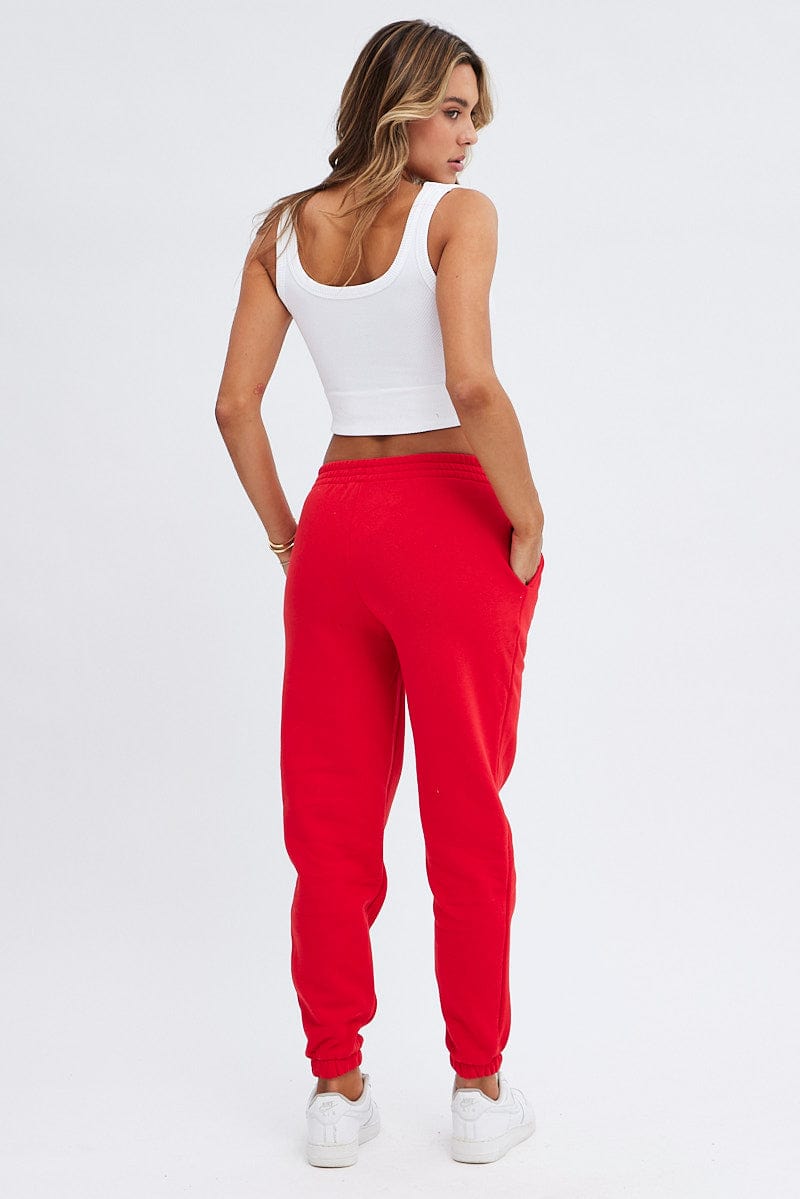 Women Active Track Pants - Red – Bodybrics