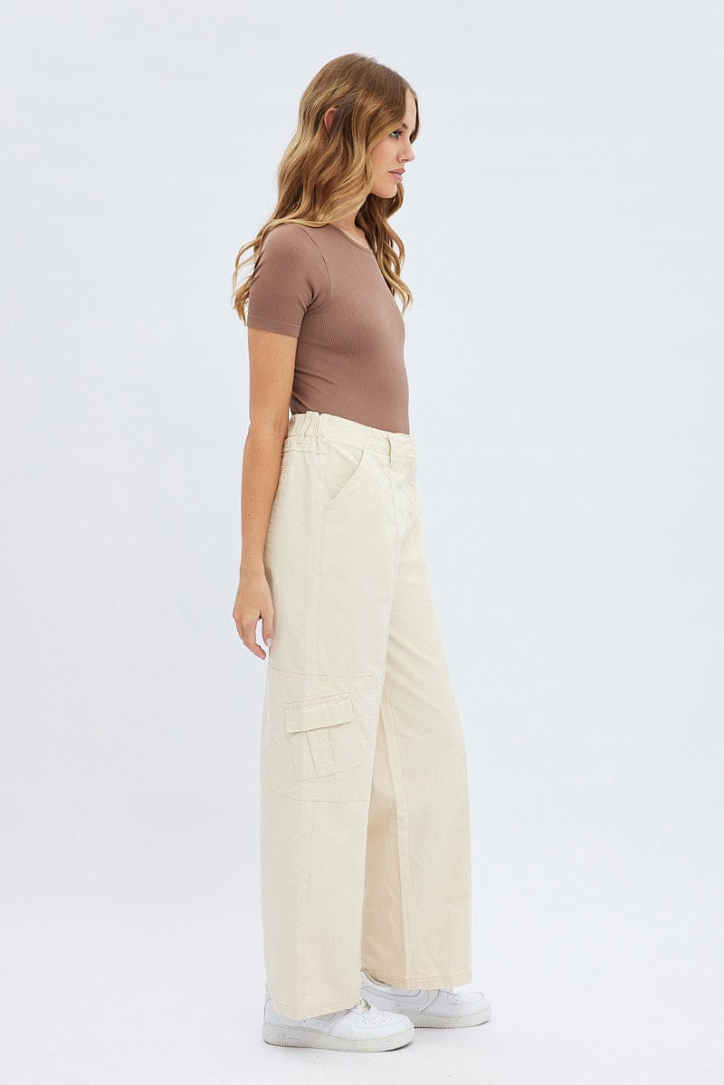 Camel Cargo Pants Low Rise for Ally Fashion