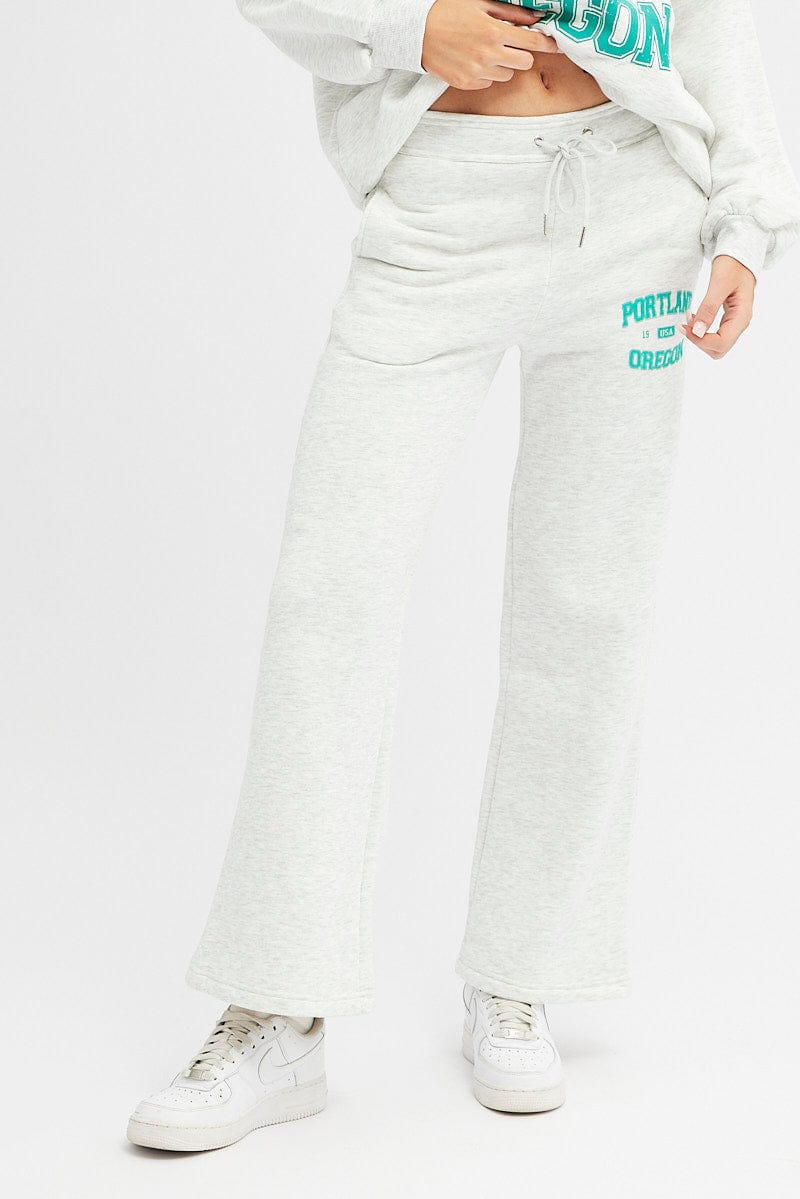 Grey Track Pants Relaxed Fit for Ally Fashion