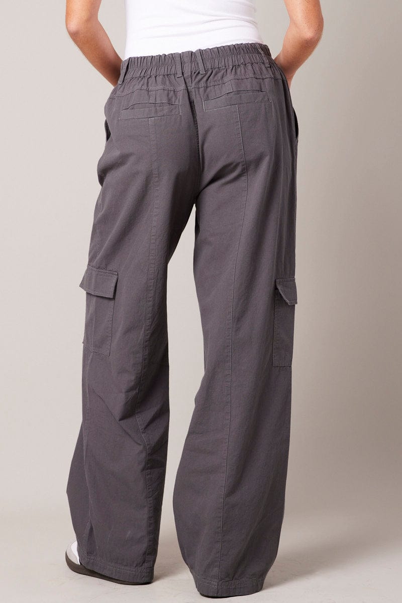 Grey Cargo Pants Mid Rise for Ally Fashion