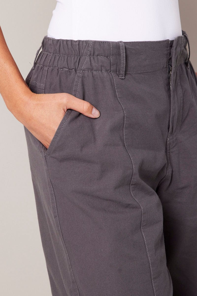 Grey Cargo Pants Mid Rise for Ally Fashion