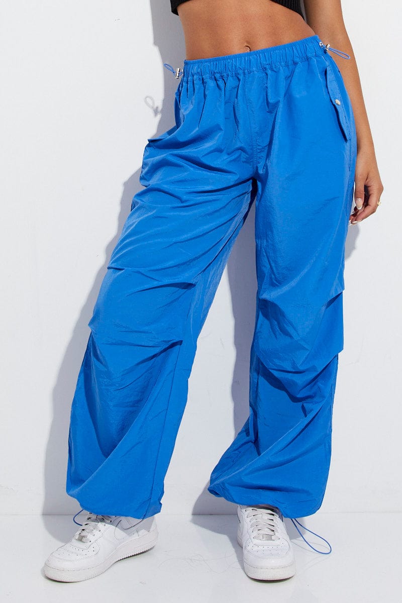 Samantha Cobalt Blue Parachute Cargo Pants