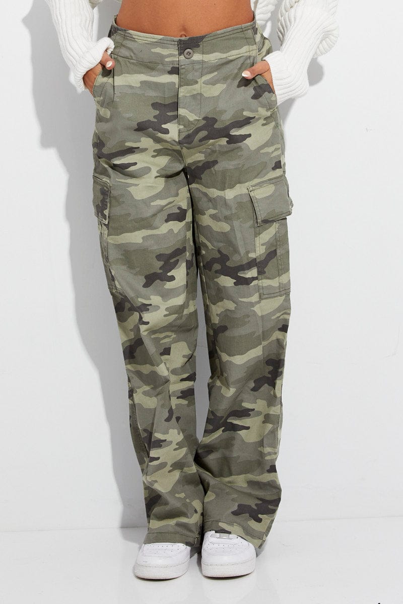 Collusion Festival Washed Camo Printed Cargo Trousers in Green for Men   Lyst