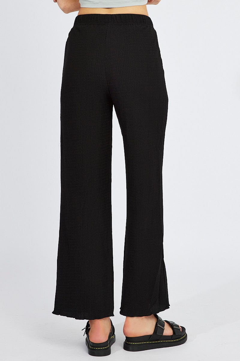 Black Wide Leg Pants High Rise | Ally Fashion