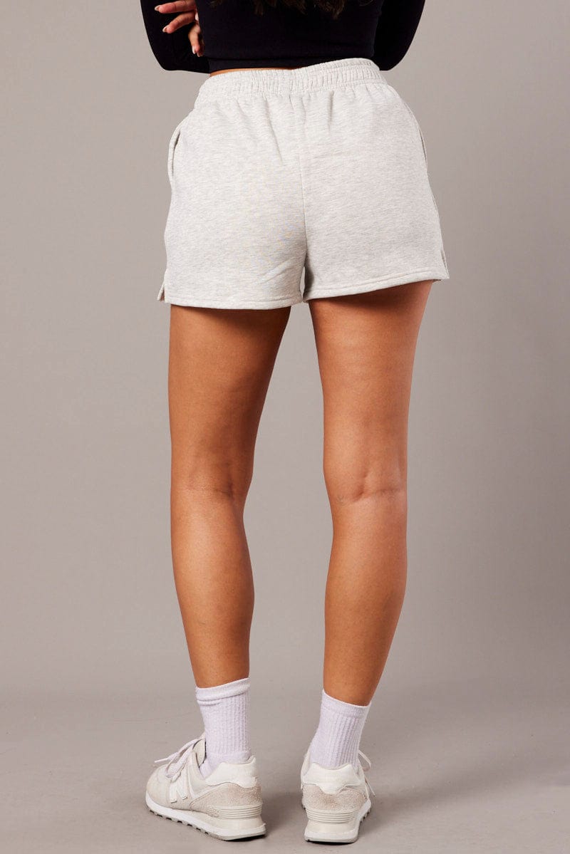 Grey Track Shorts High Rise for Ally Fashion