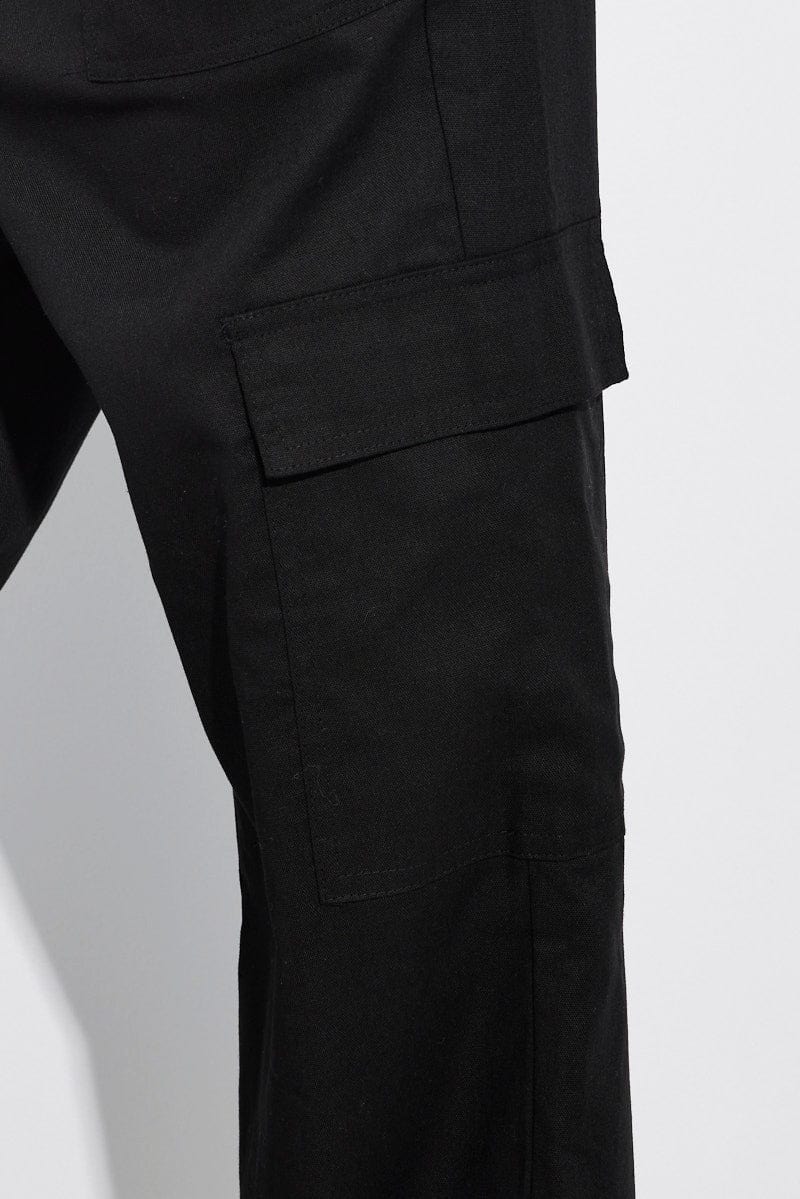Black Relaxed Cargo Pant Elasticated Waist for Ally Fashion