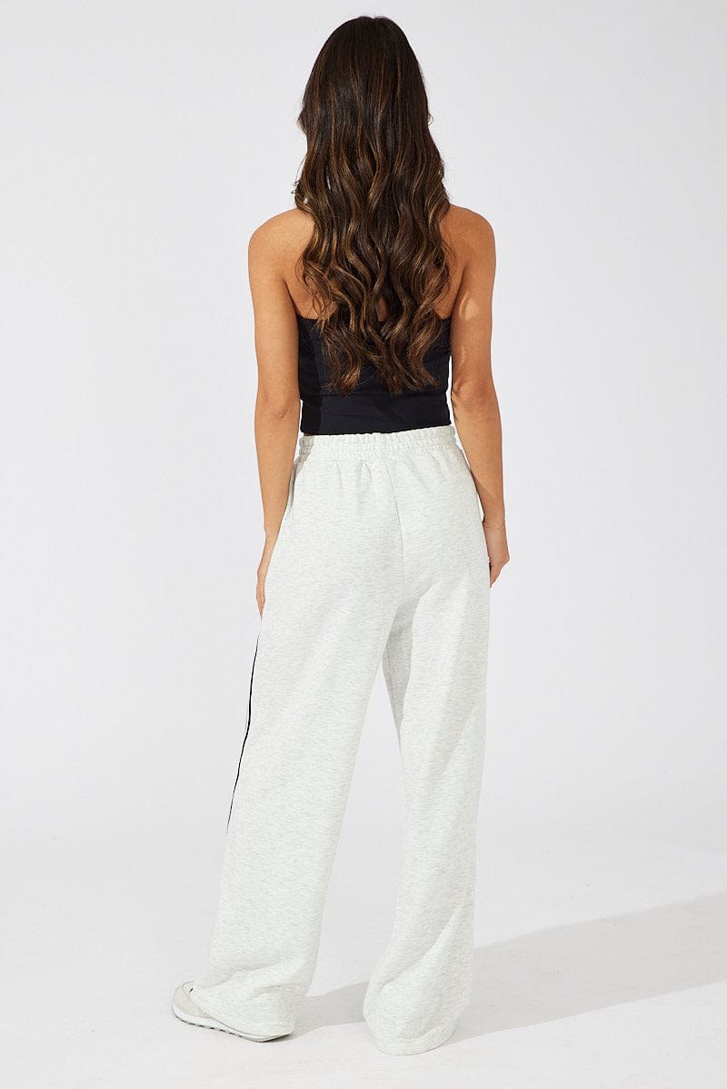 Grey Wide Leg Track Pants for Ally Fashion