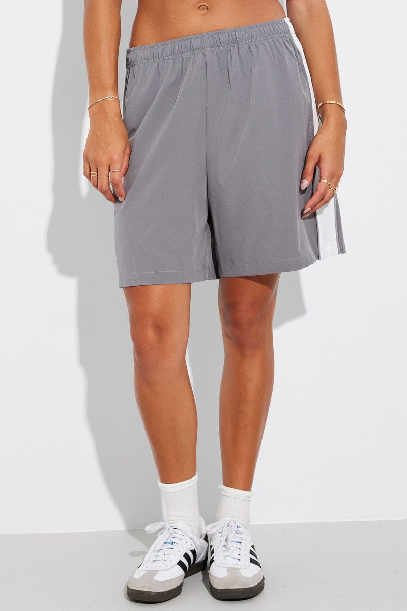 Grey Baggy Basketball Shorts for Ally Fashion