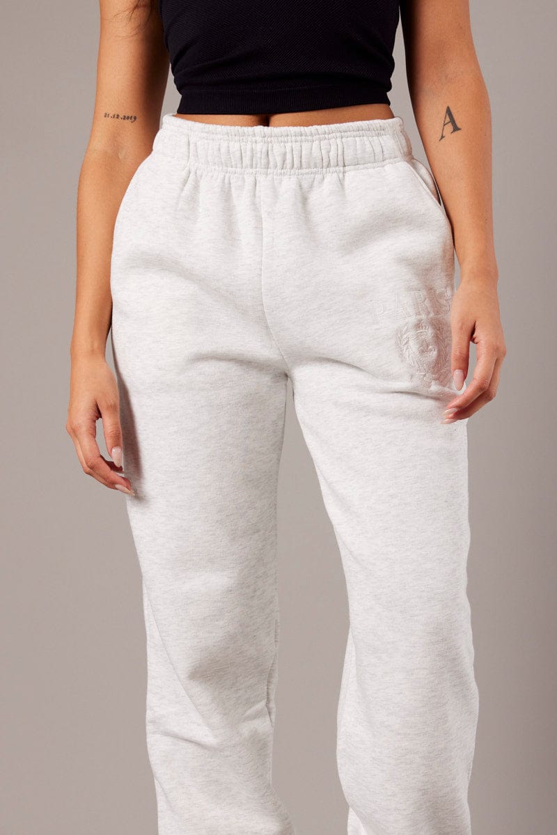 Grey Track Pants High Rise for Ally Fashion