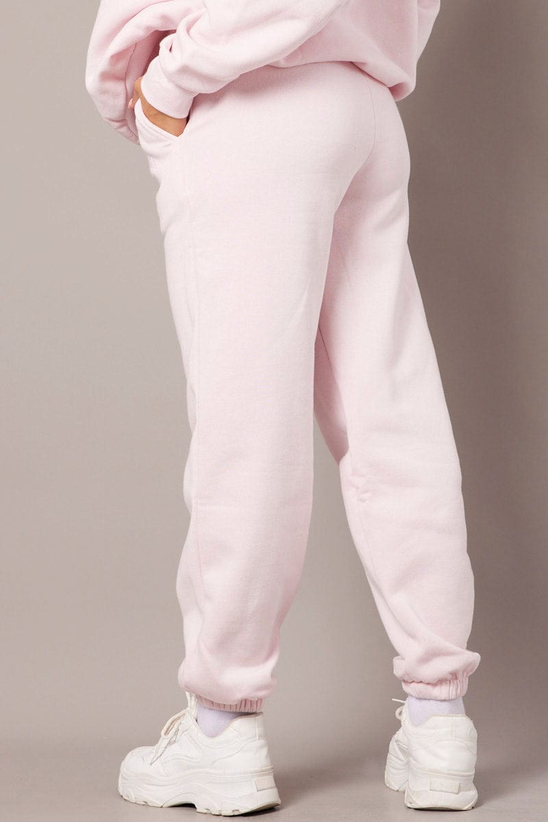 Pink Track Pants High Rise for Ally Fashion
