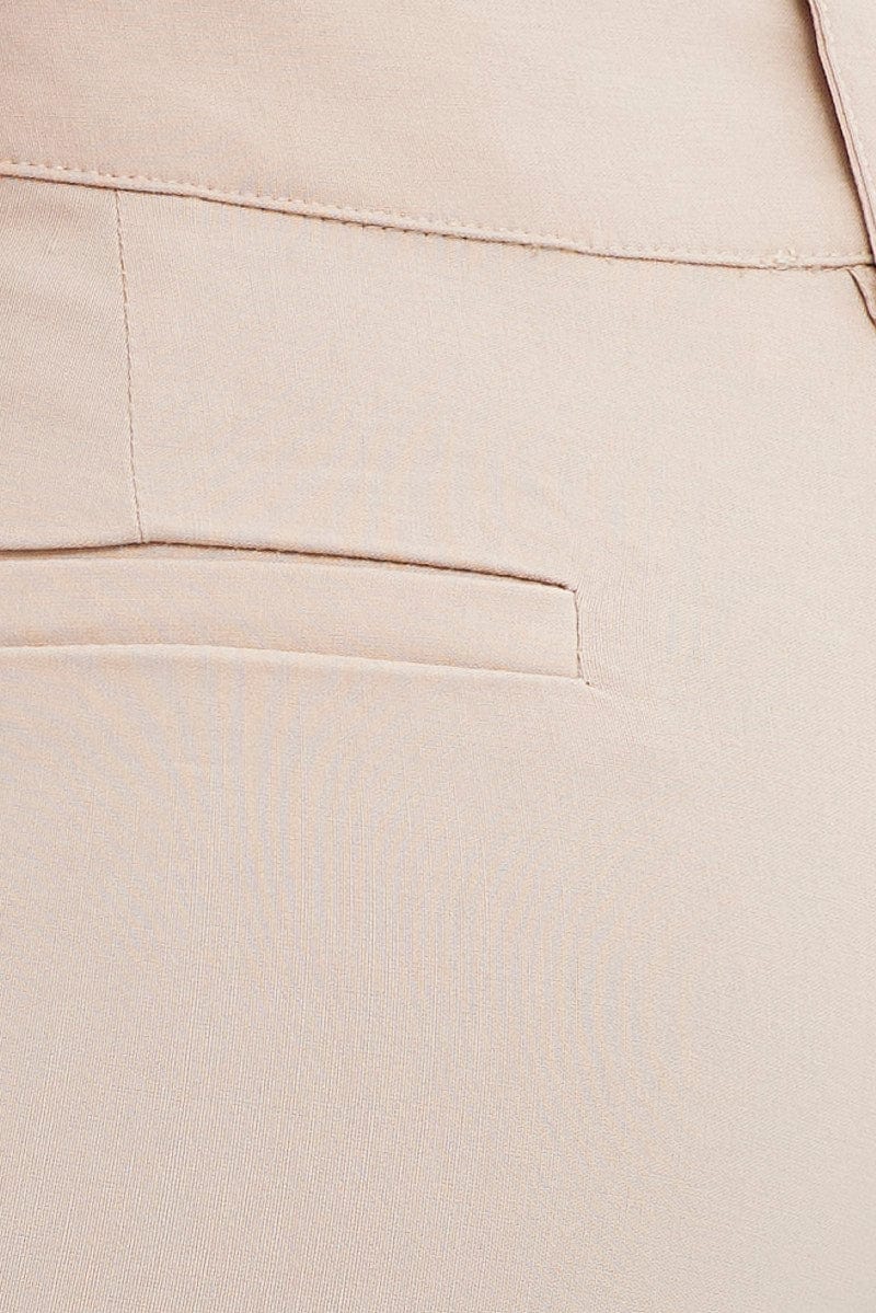 Beige Low Rise Pant Slim Leg for Ally Fashion