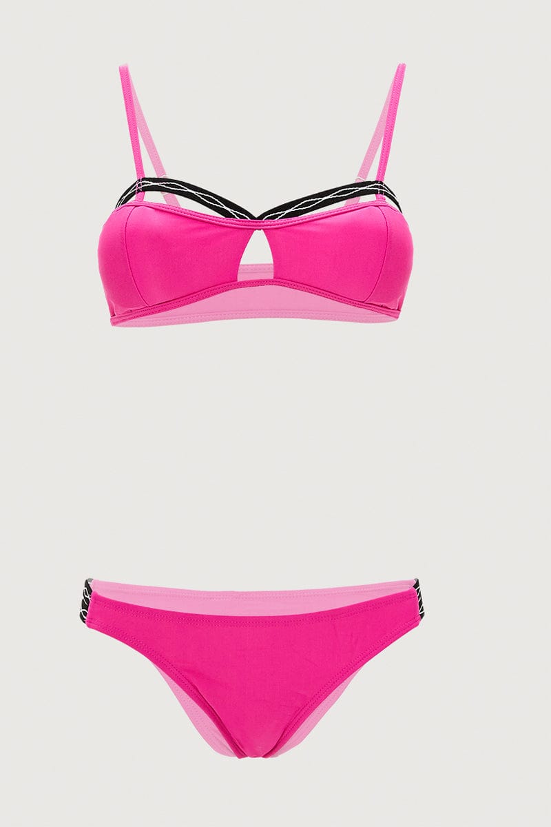 BW SWIMWEAR TOP Pink Two Piece Bikini for Women by Ally
