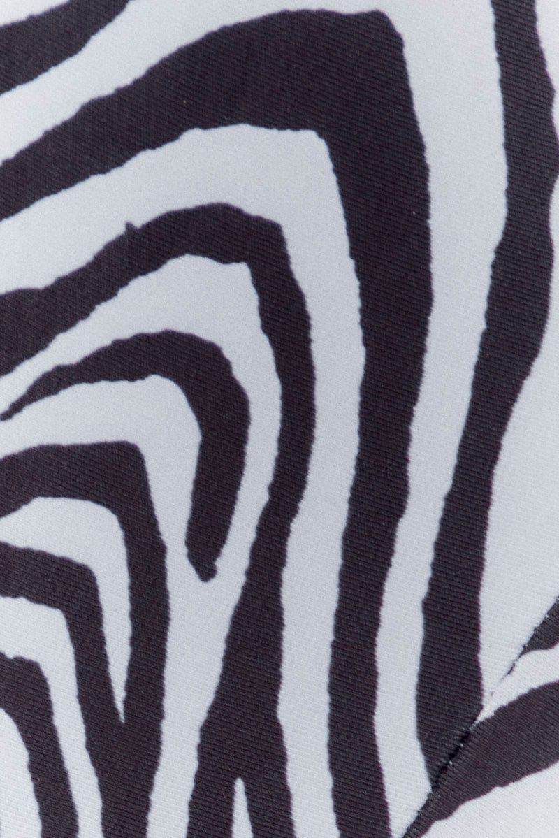 Black Animal Print Wrap Around Bikini Set with Ring Detail for Ally Fashion