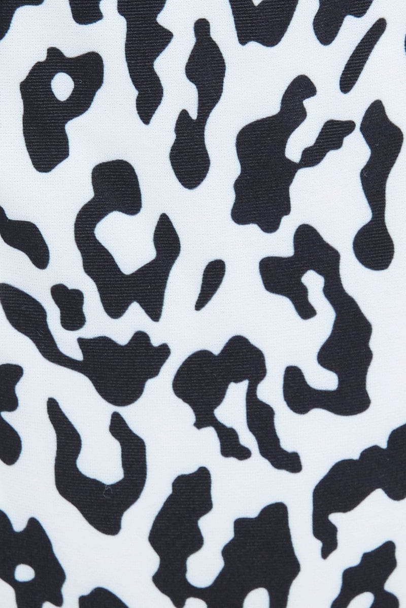 Black Animal Print Tie Detail Bikini Set for Ally Fashion