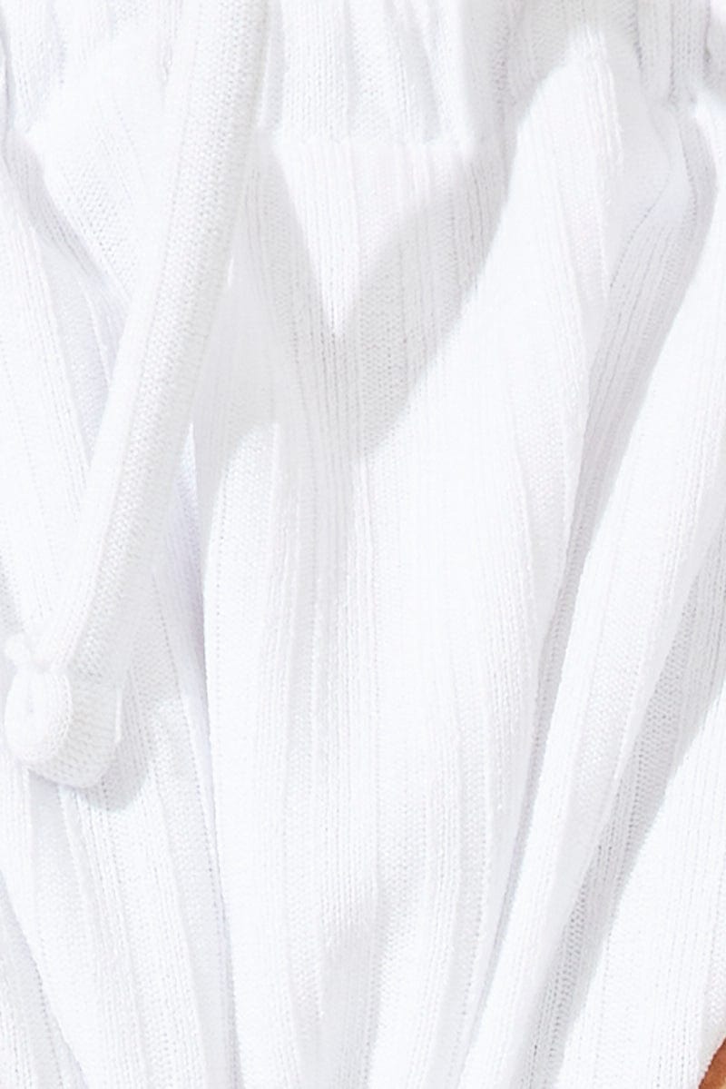 White Ruched Frill Bikini Set for Ally Fashion