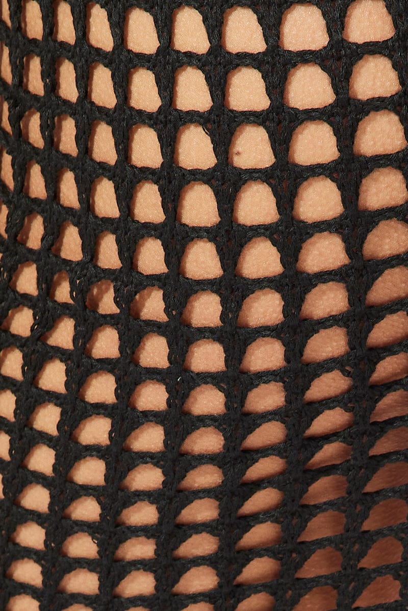 Black Crochet Beach Mini Skirt for Ally Fashion