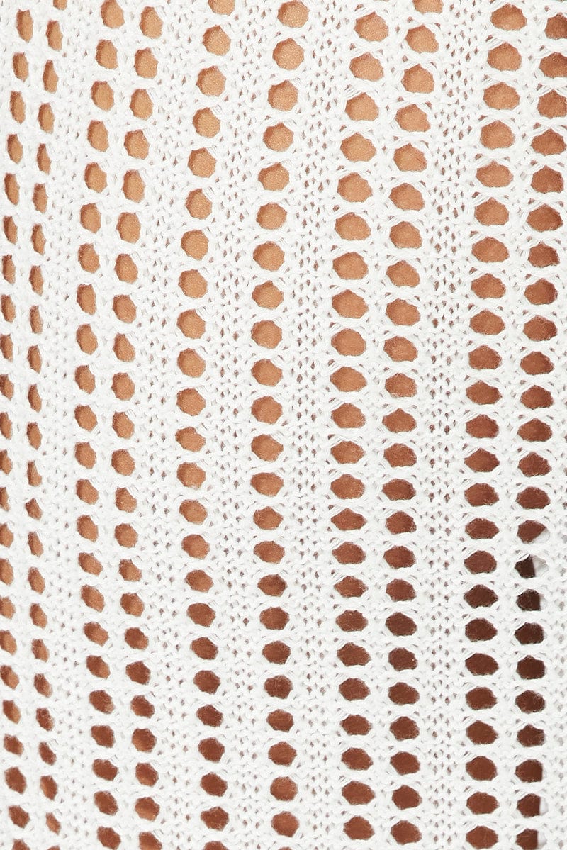 White Crochet Beach Maxi Dress for Ally Fashion