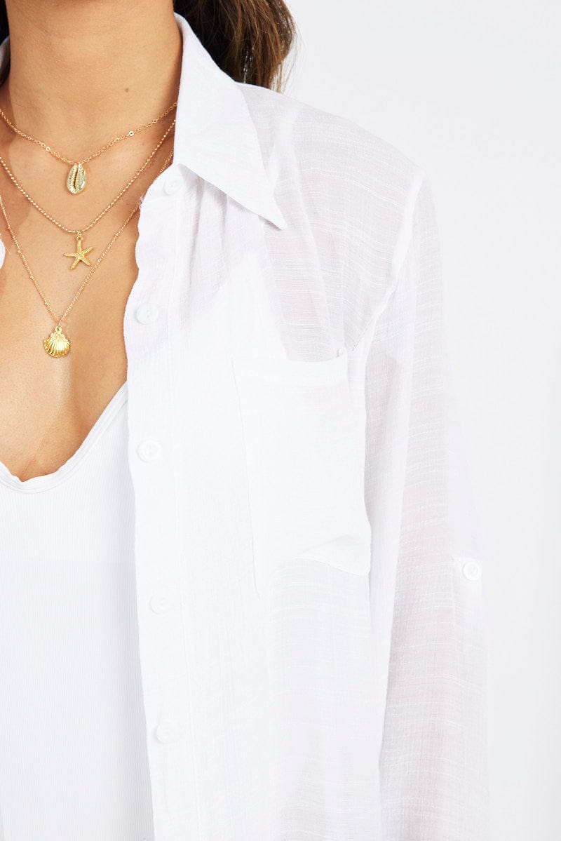 White Beach Shirt for Ally Fashion
