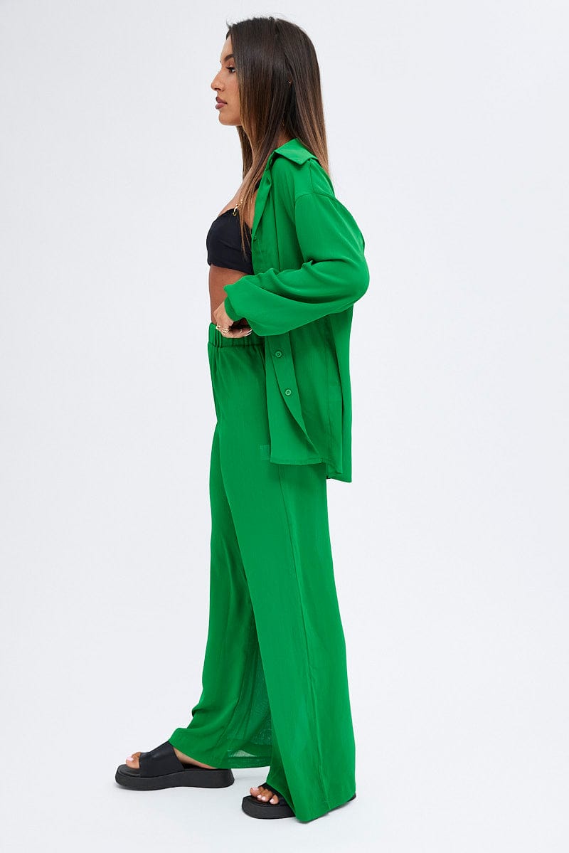 Green See-Through Beachwear Set for Ally Fashion