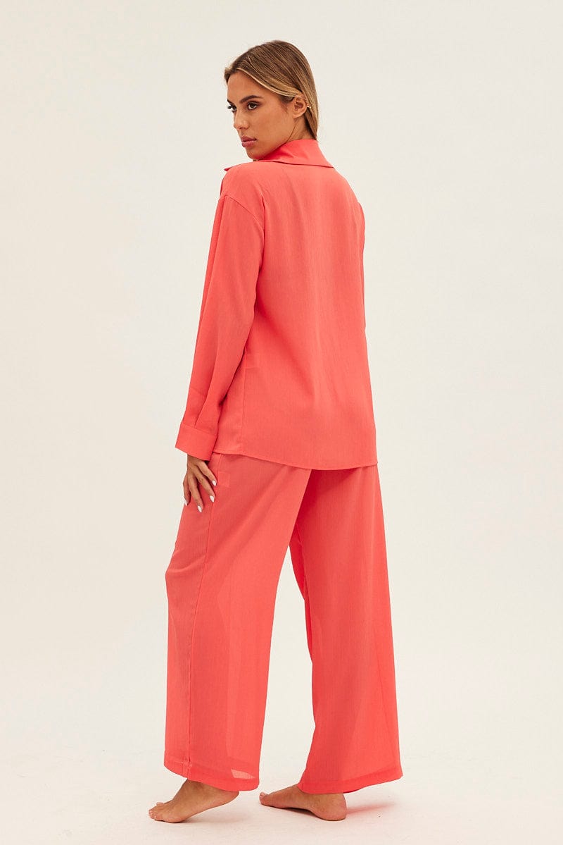 Orange See-Through Beachwear Set for Ally Fashion