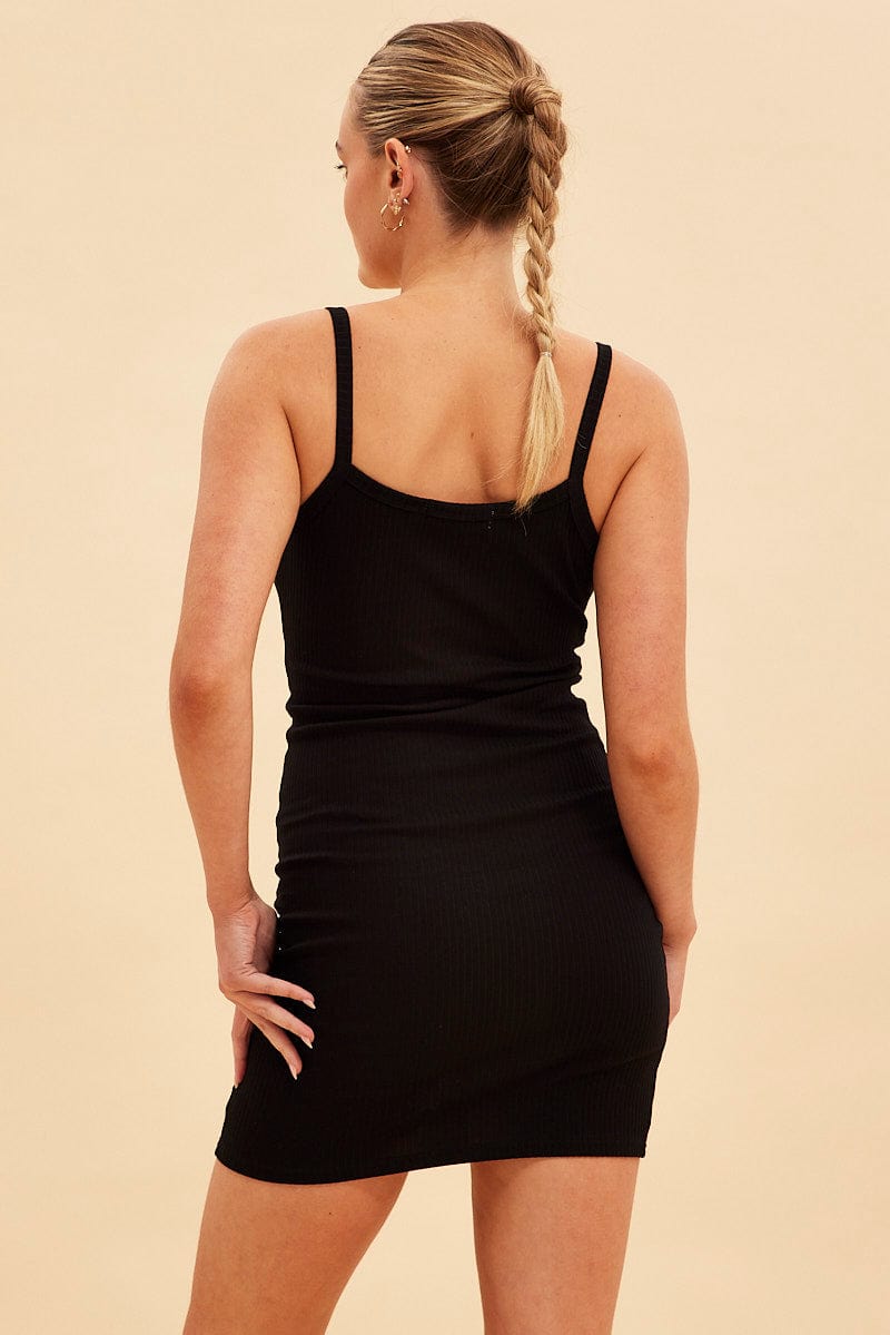 Black Prea Rib Bind Detail Crew Neck Tank Dress Black Prea Rib Bind Detail Crew Neck Tank Dress