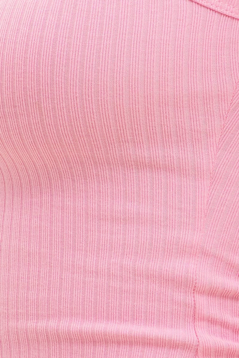 Pink Prea Bind Detail Singlet for Ally Fashion