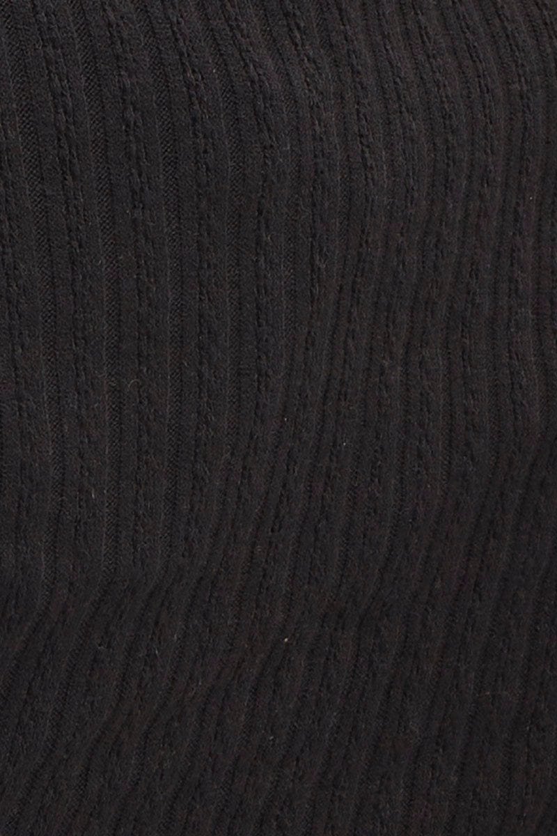 C&S CARDIGAN Black Crop Cardigan Long Sleeve Jersey Rib for Women by Ally