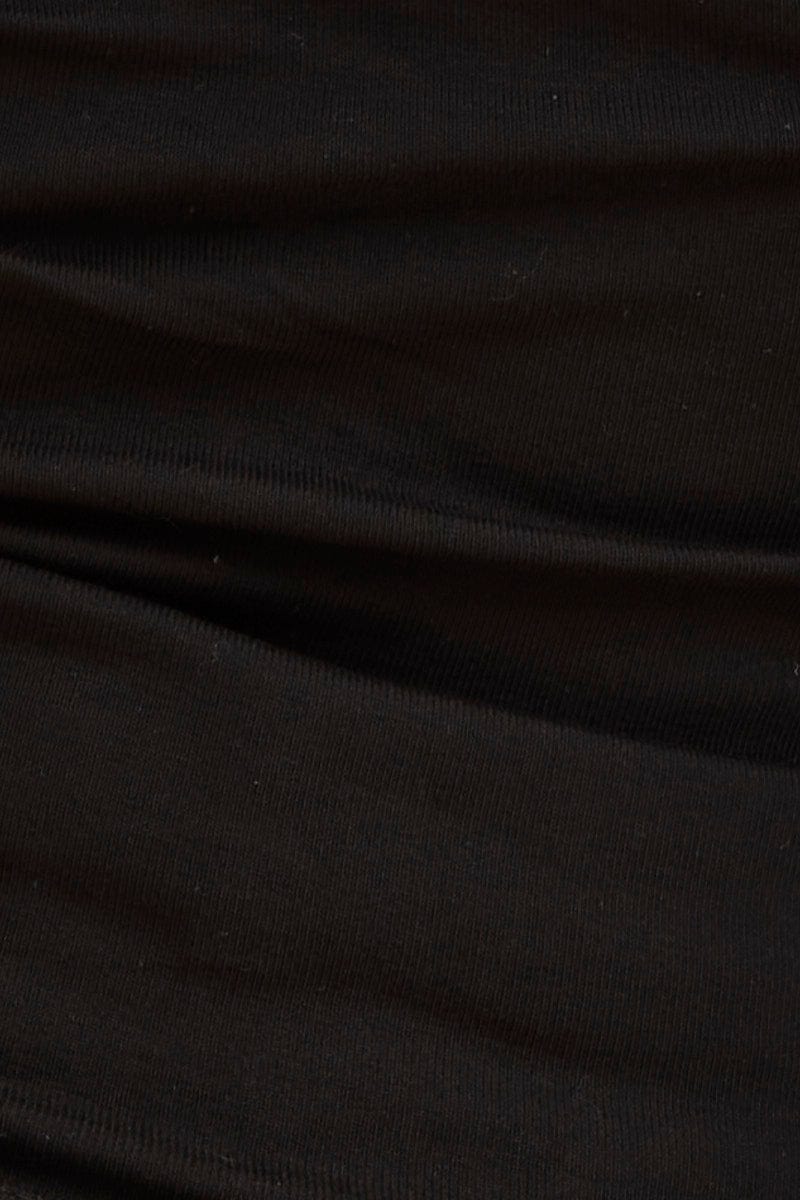 CAMI Black Bandeau Cami Cotton Stretch Full Length for Women by Ally