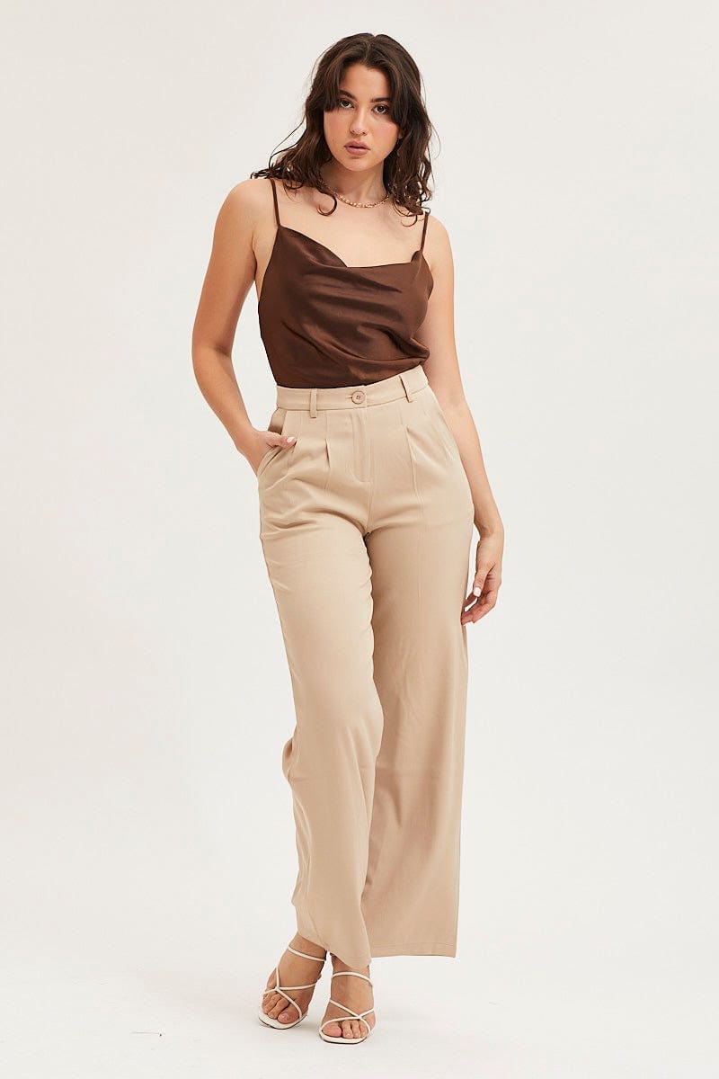CAMI Brown Cami Top for Women by Ally