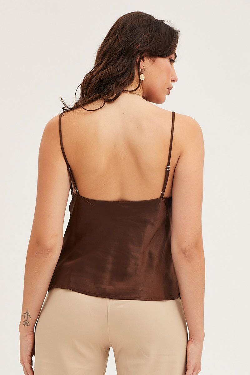 CAMI Brown Cami Top for Women by Ally