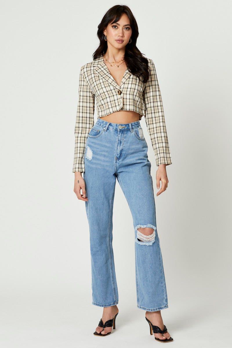 CAMI Check Crop Shirt for Women by Ally