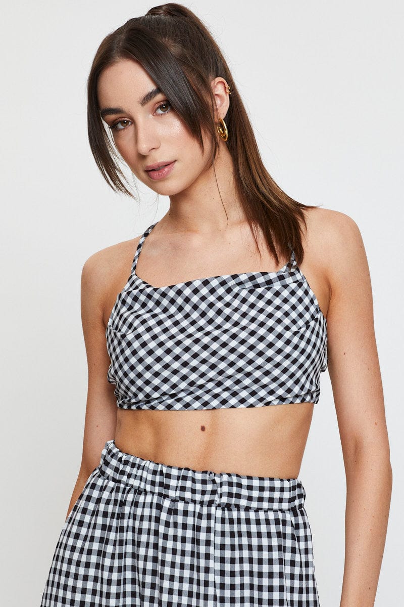 CAMI Check Singlet Top Sleeveless Crop for Women by Ally