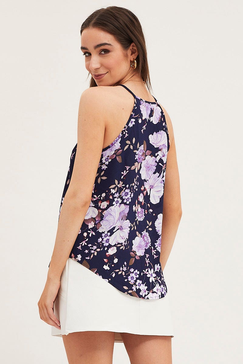 CAMI Floral Print Cami Top Sleeveless for Women by Ally