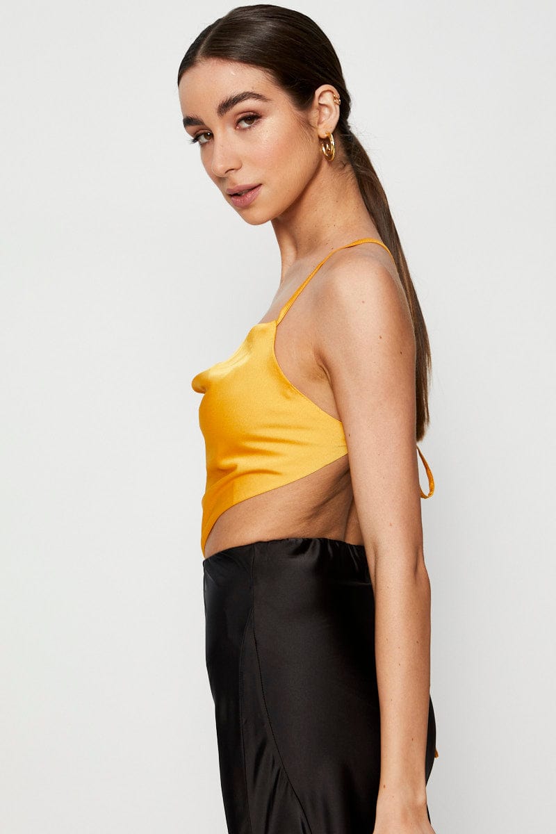 CAMI Orange Scarf Top Sleeveless for Women by Ally