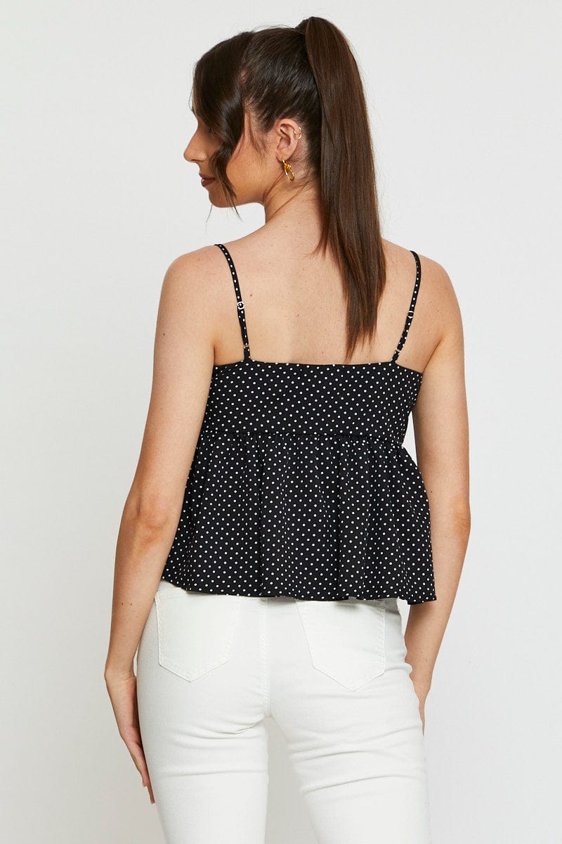 CAMI Polka Dot Cami Top Peplum for Women by Ally