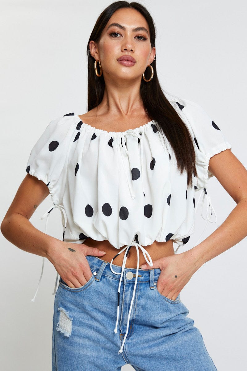 CAMI Polka Dot Crop Top for Women by Ally