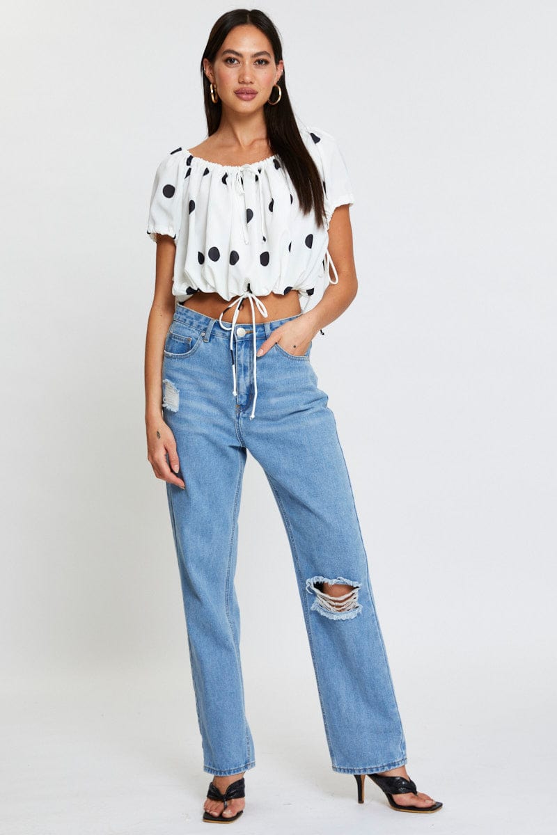 CAMI Polka Dot Crop Top for Women by Ally