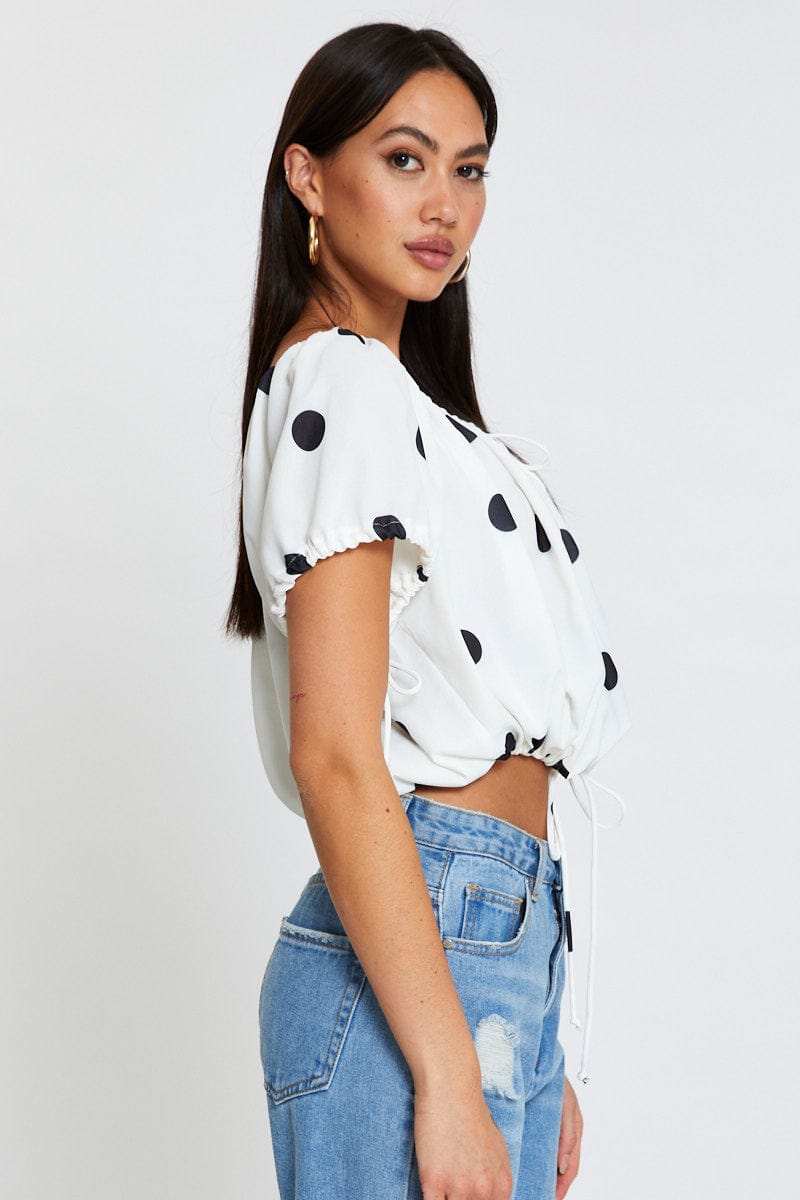 CAMI Polka Dot Crop Top for Women by Ally