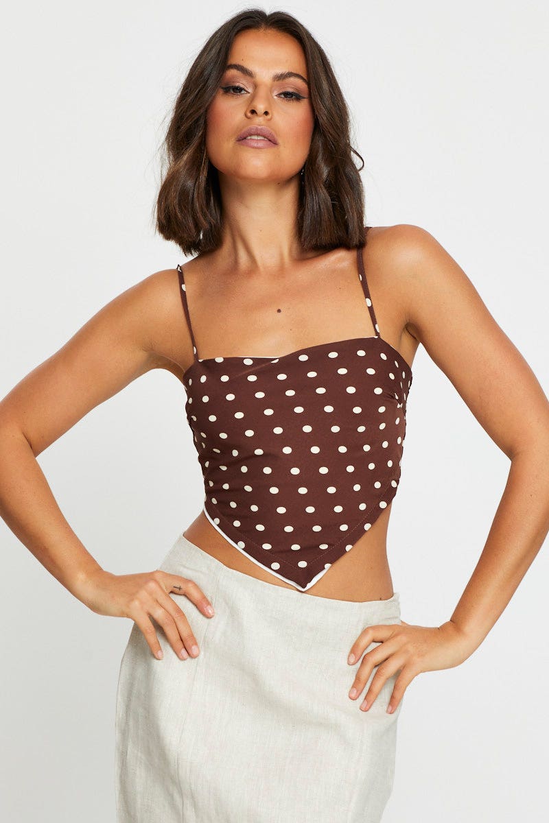 CAMI Polka Dot Scarf Top for Women by Ally