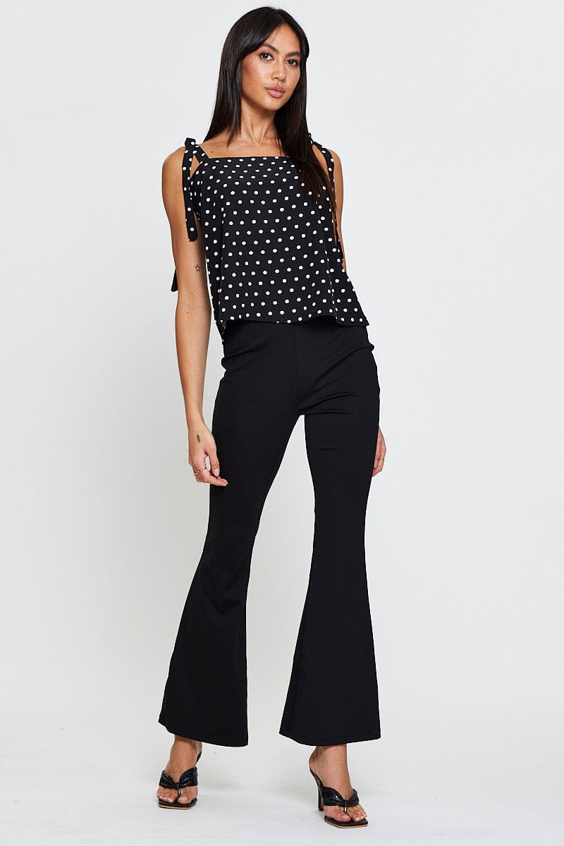 CAMI Polka Dot Tie Shoulder Top Sleeveless for Women by Ally