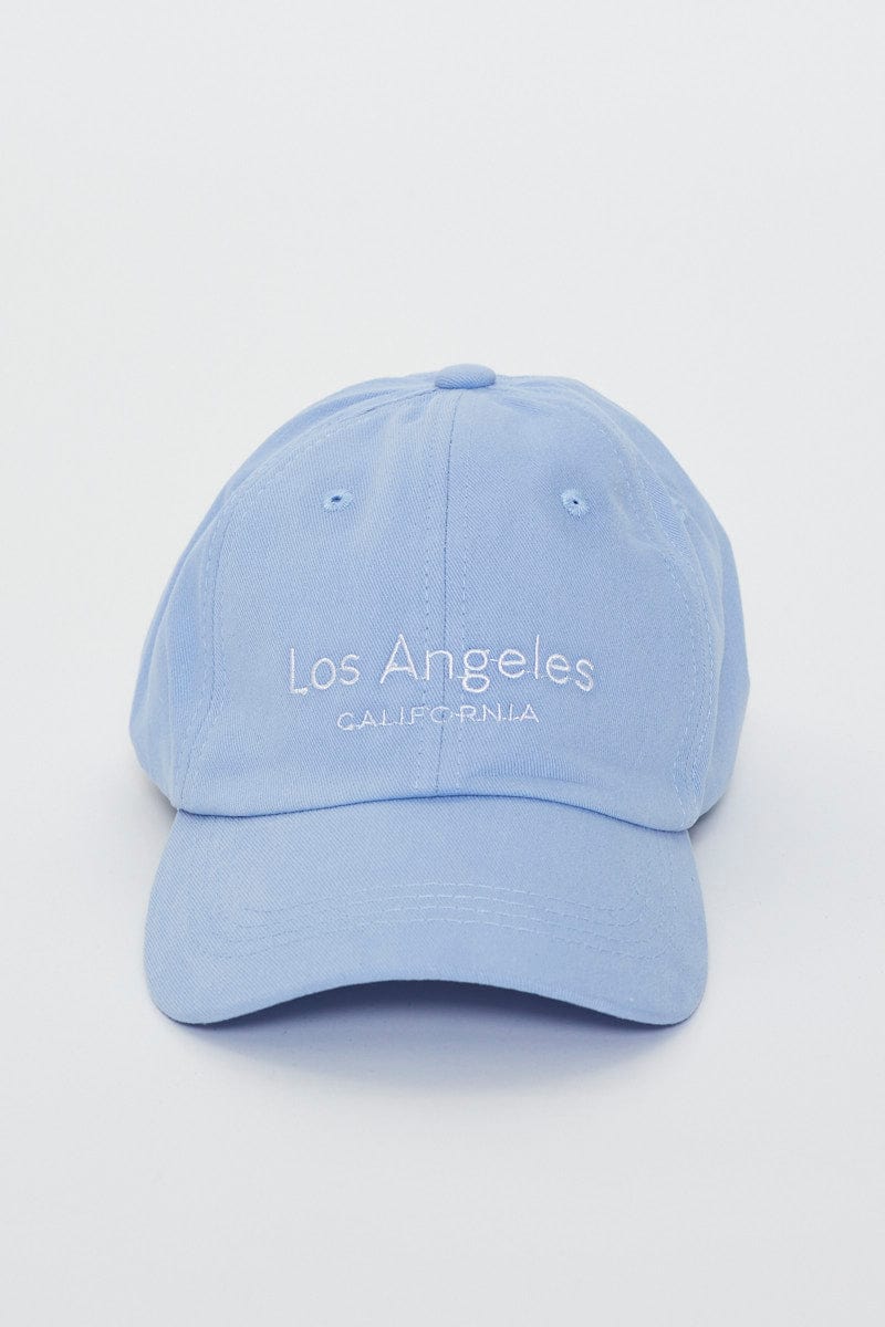 CAPS Blue Los Angeles Embroidered Cap for Women by Ally