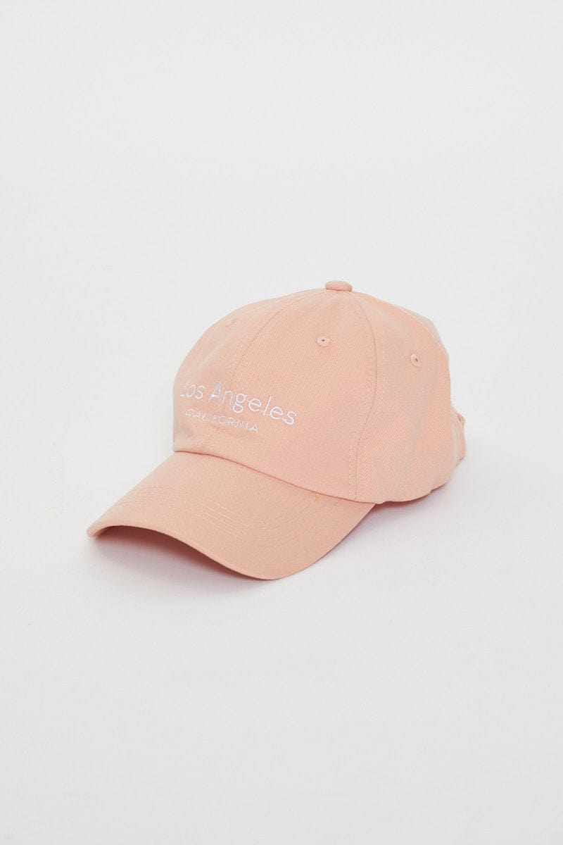 CAPS Pink Embroidered Cap for Women by Ally